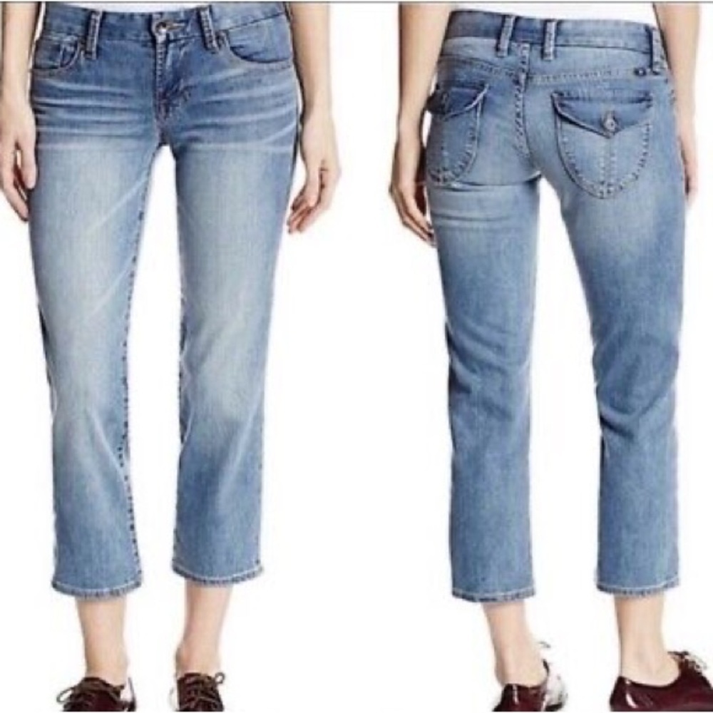 Lucky Brand Wmn 10/30 Blue Medium Wash Sweet Jean Crop Back Flap Pocket Jeans